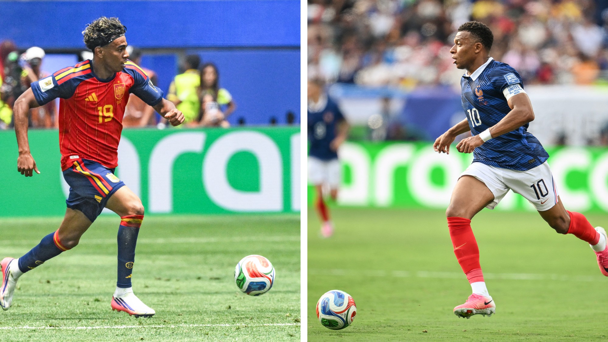 Lamine Yamal és Kylian Mbappé.